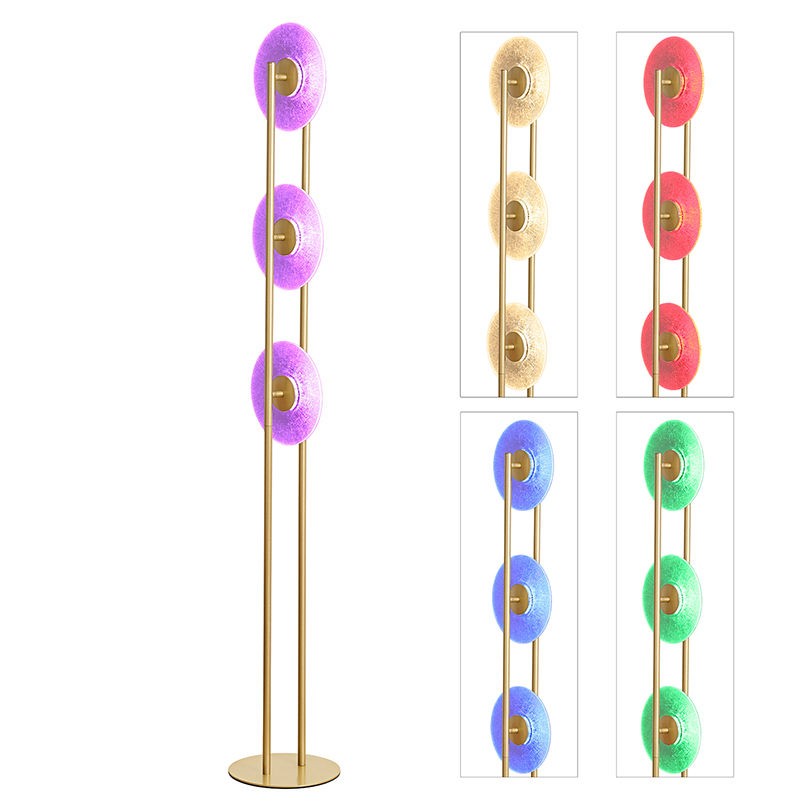 โคมไฟตั้งพื้น LED RGB 3 แผ่น
