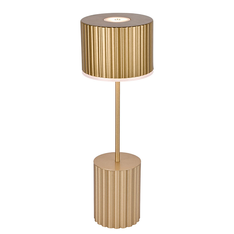 โคมไฟตั้งโต๊ะขนาดเล็กสีโลหะพร้อมแบตเตอรี่