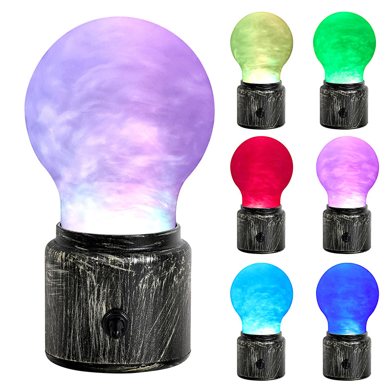 โคมไฟกลางคืนของเหลว RGB แวววาวพร้อมหลอดไฟขนาดใหญ่